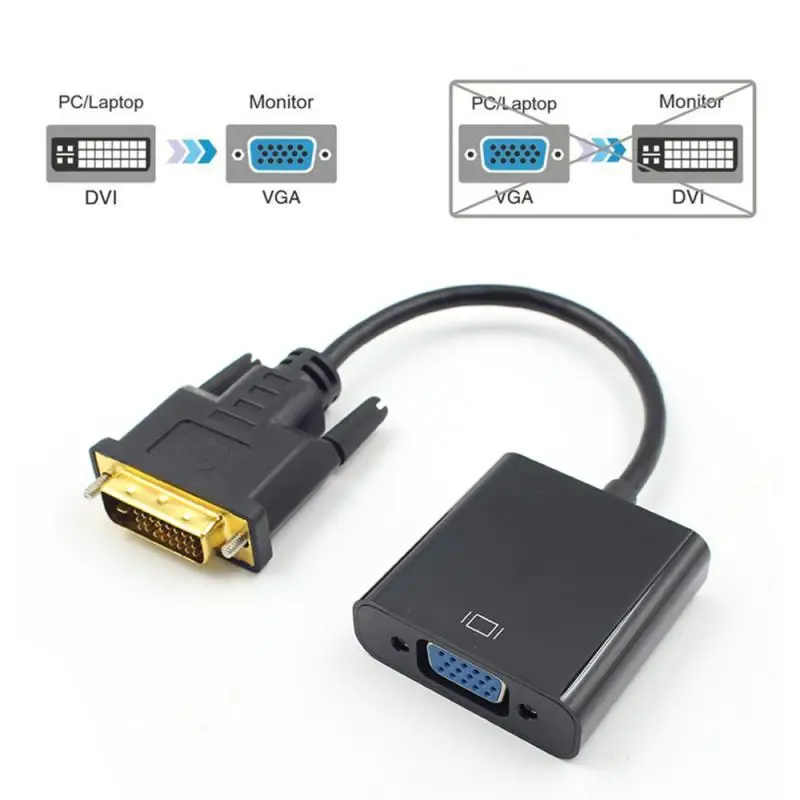 PC 컴퓨터 모니터용 케이블 변환기, VGA 어댑터, 풀 1080P DVI-D 수-VGA 암 어댑터, 24 + 1, 25 핀-15 핀