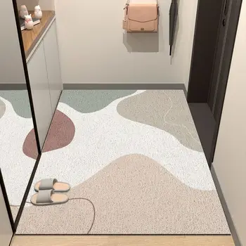 Simple entry door mat Silk ring floor mat Household door rubbing soil rubbing mud mat Nordic ins wind pvc porch foot mat