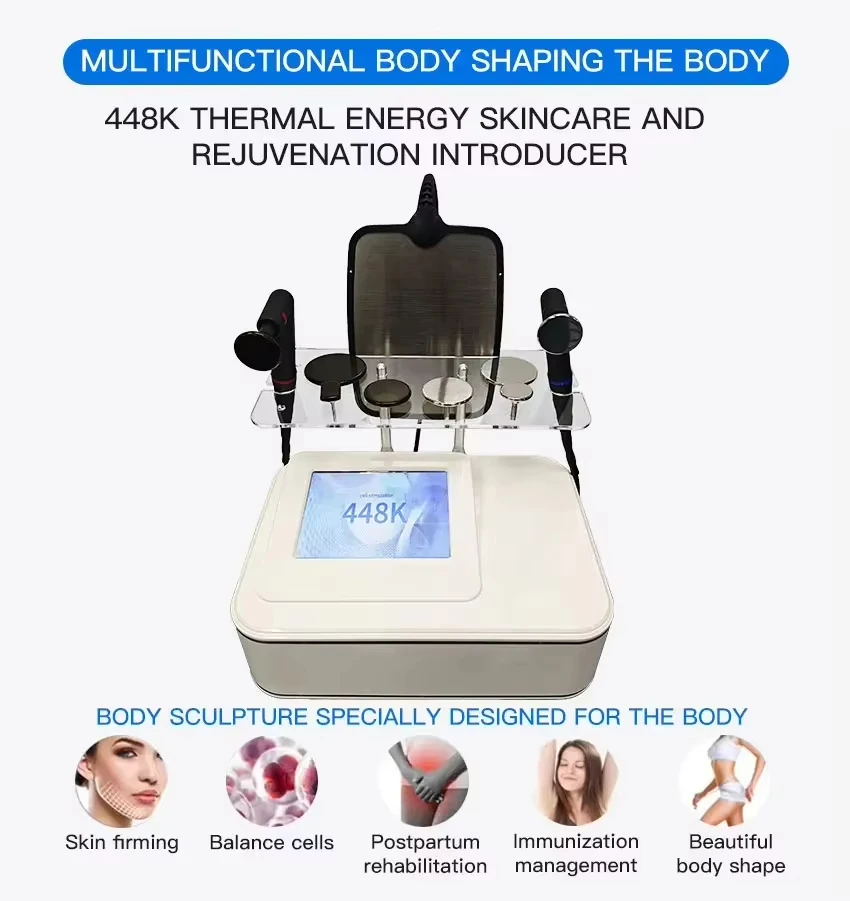 448K Cet Ret Tecar Therapy Equipment Thermal Energy Skin Care And Rejuvenation Diathermy Body Shaping Slimming Fat Reduction 6