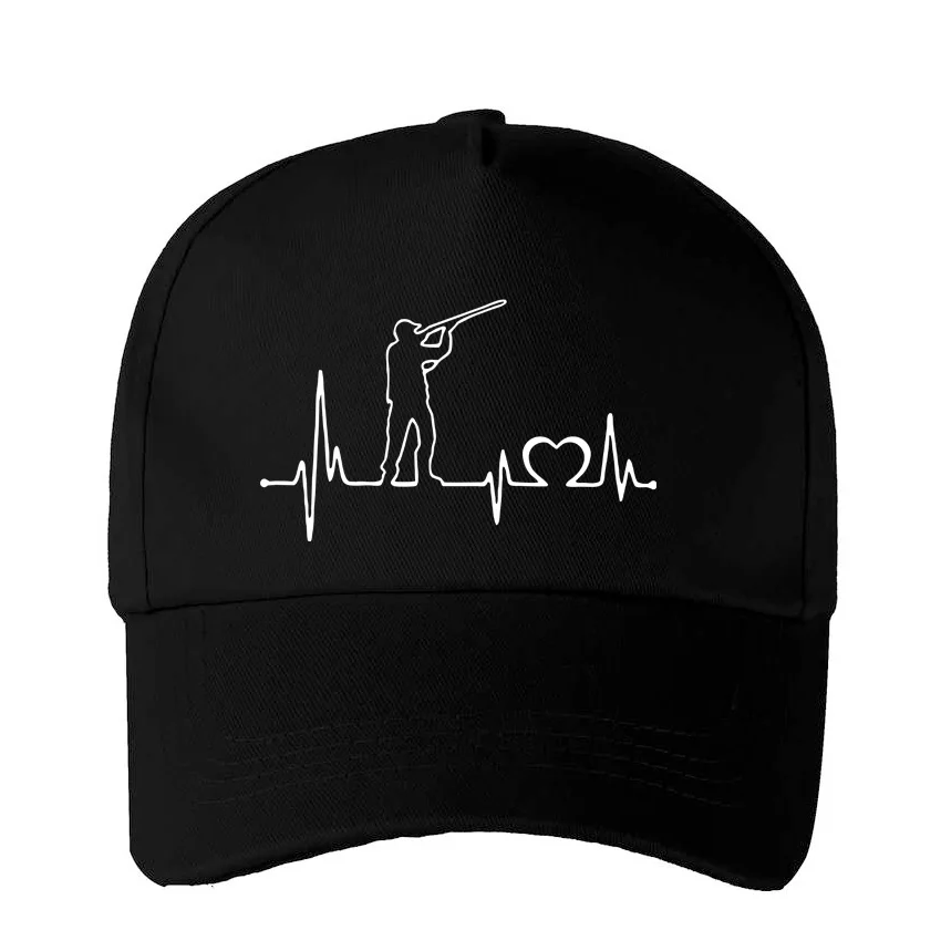 

Funny Hunting Heartbeat Vintage Graphic Print Boy Girl Baseball Cap Children Cute Hat Kids Popular Hip Hop Sun Hat Customized