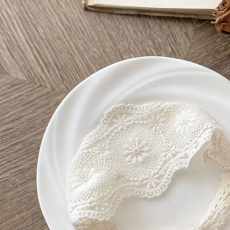 ‌Korean Baby Headbands for Girls Newborn Fontanel Protection Head Wrap with Princess Lace Trim Infant Hair Accessories