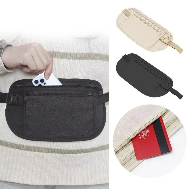 Invisible Travel Waist Packs Pouch for Passport Money Belt Running Cycling Running Gym Sport Bag Secret Security Pack Waist Belt