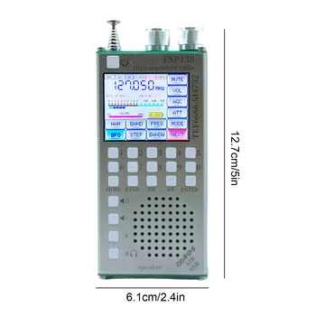 Dual Modes High Sensitivity Radio 2500mAh Multifunctional BT Radio ESP138 ESP32 SI4732 RDS Data Display Radio for Indoor Outdoor 6