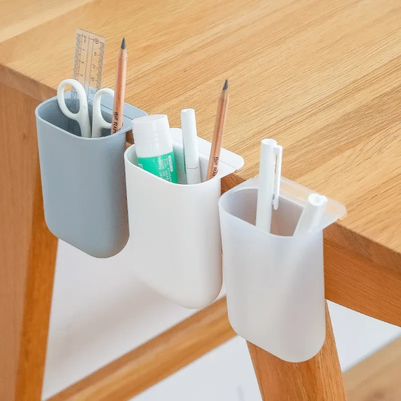 Self Adhesive PP Desk Hanging Pen Case pencil case pen holder desk organizer pen and brush holder desk storage rack