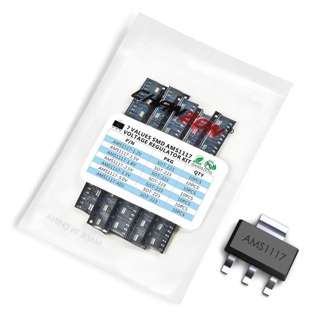 Ams1117 sot-223 Low Dropout Spannungs regler smd Transistor Kit Sortiment Bipolar Junction bjt Trioden röhre fets DIY Set – Detail 1