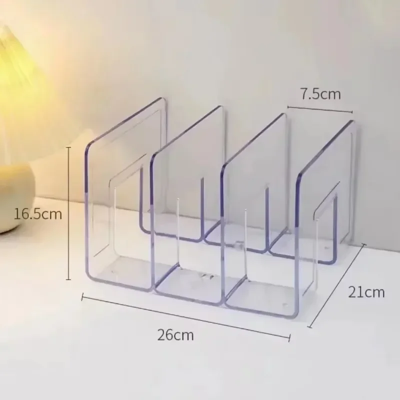 3/4 Grids Handbag Storage Rack Acrylic Transparent Divider Shelf for Wardrobe Purse Upright Display Space Saving Home Organizer