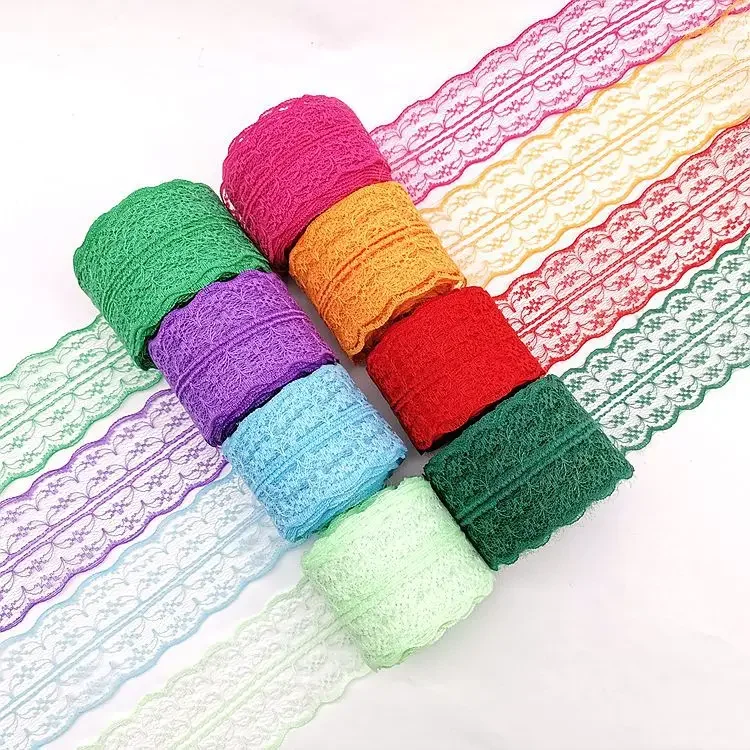 Elegant Metallic Lace Ribbon – 10m Embroidered Trim for Sewing, Crafting, & Decorative Projects