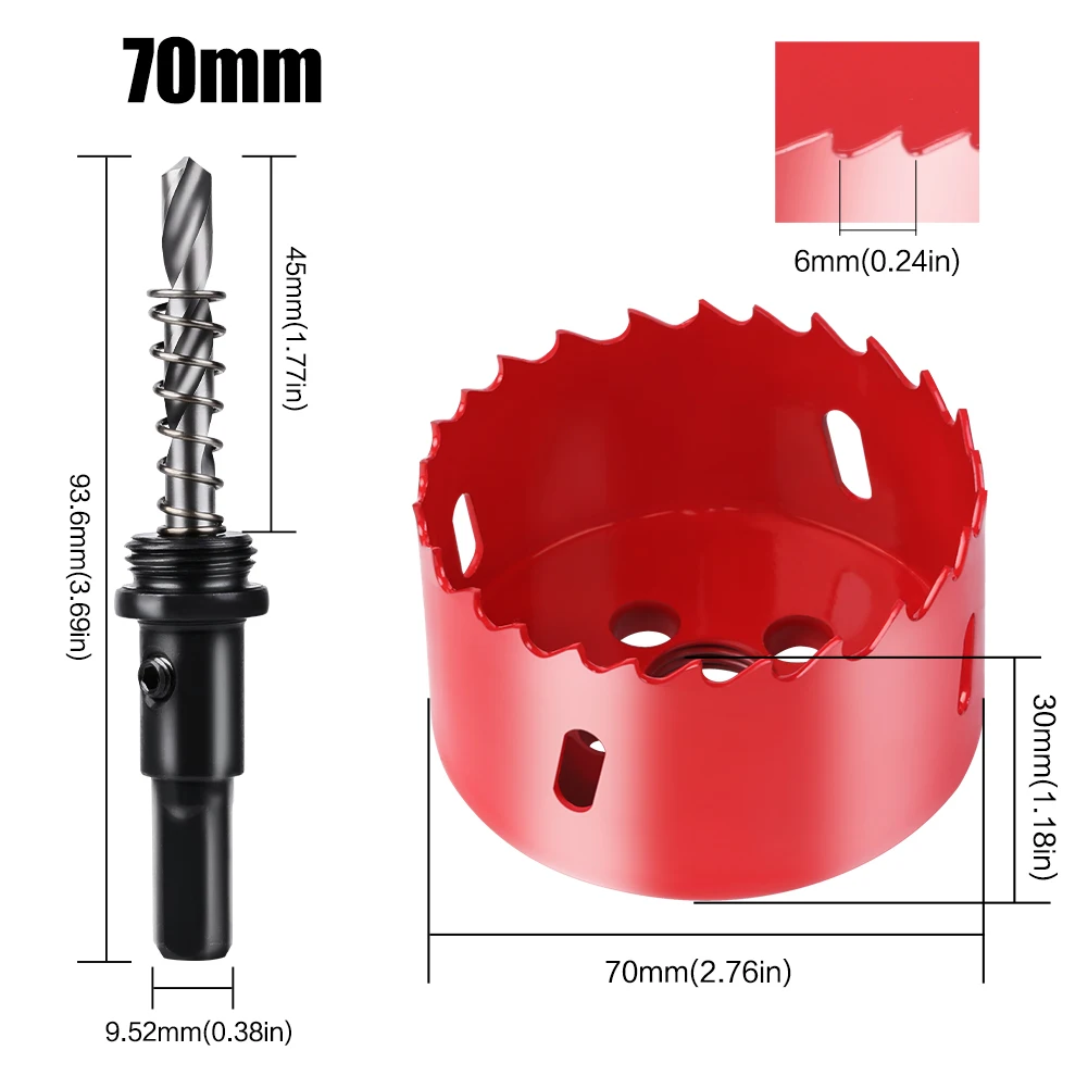 Bi-Metal Hole Saw HSS Drill Bit for Versatile Cutting (15-200mm)