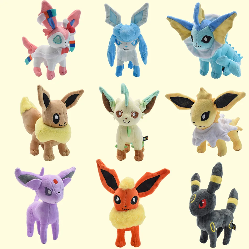 Eevee Evoluções Kit com 2 Pelúcias Pokemon Flareon Pokebola - Manú