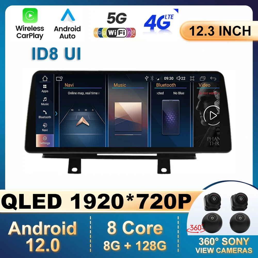 

Android 13 For BMW F30 F31 F32 F33 F36 NBT Car Radio GPS Carplay 12.3" 1920*720P Multimedia Video Navigation Player WIFI 4G BT