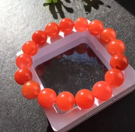 

12mm Natural Red South RedAgate China Gems Crystal Round Beads Bracelet
