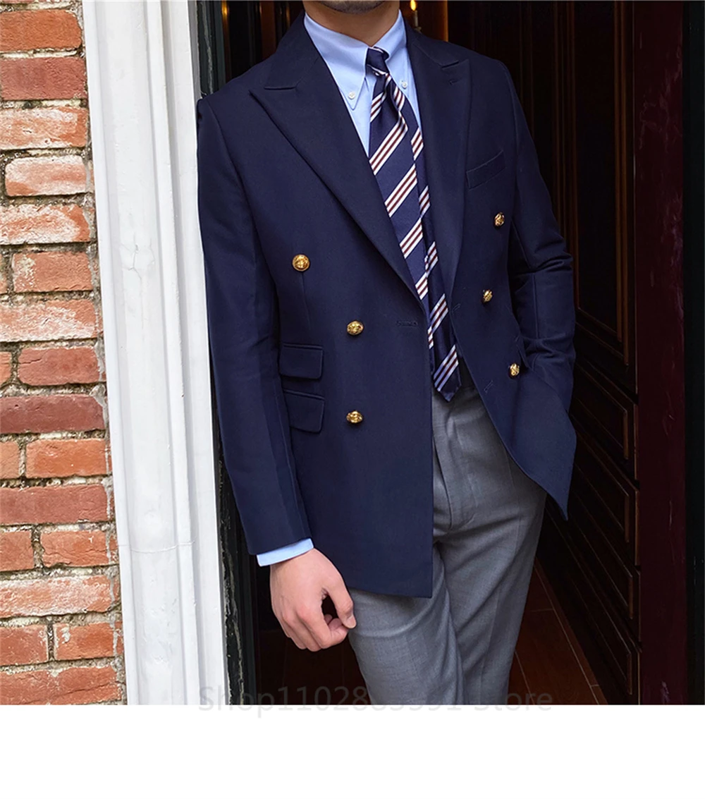 British Daily Only Jacket Men Blazer Slim Suit Blazer Homme Solid Color Masculino Fashion Suit Double Breasted Casual Trendy men suits jackets