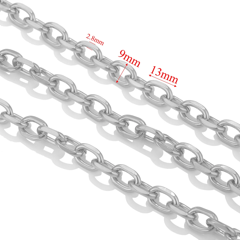 Catena In Acciaio Inox Per Creazione Gioielli - 2 Metri, Larghezza 9 Mm - Senza Piombo E Nichel Per Bracciali E Collane Fai Da Te - 2
