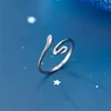WYEAIIR 925 Sterling Silver Simple Cute Mini Snake Resizable Opening Ring For Women Luxury Jewelry 3