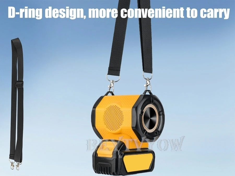 Bluetooth Speaker for Dewalt 20v 60v Battery With USB-A/C ports RGB Light 30W Co