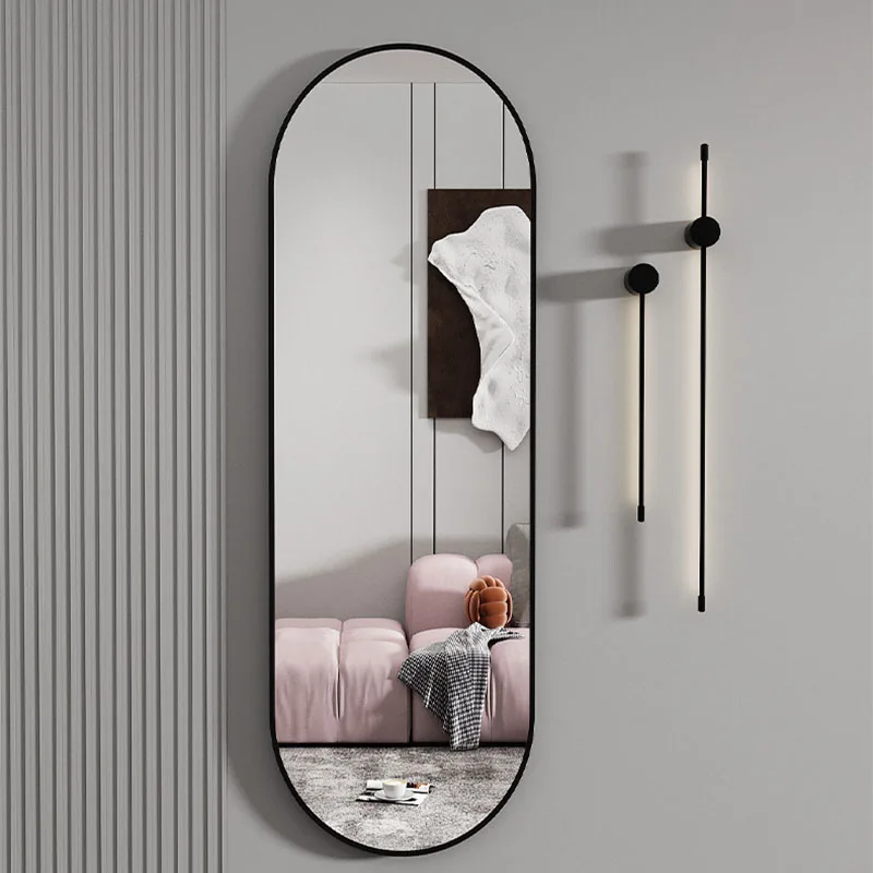

Висячее зеркало для макияжа с большой металлической рамой, овальное полноразмерное зеркало в Корейском стиле, украшение для душа, роскошное украшение для комнаты
