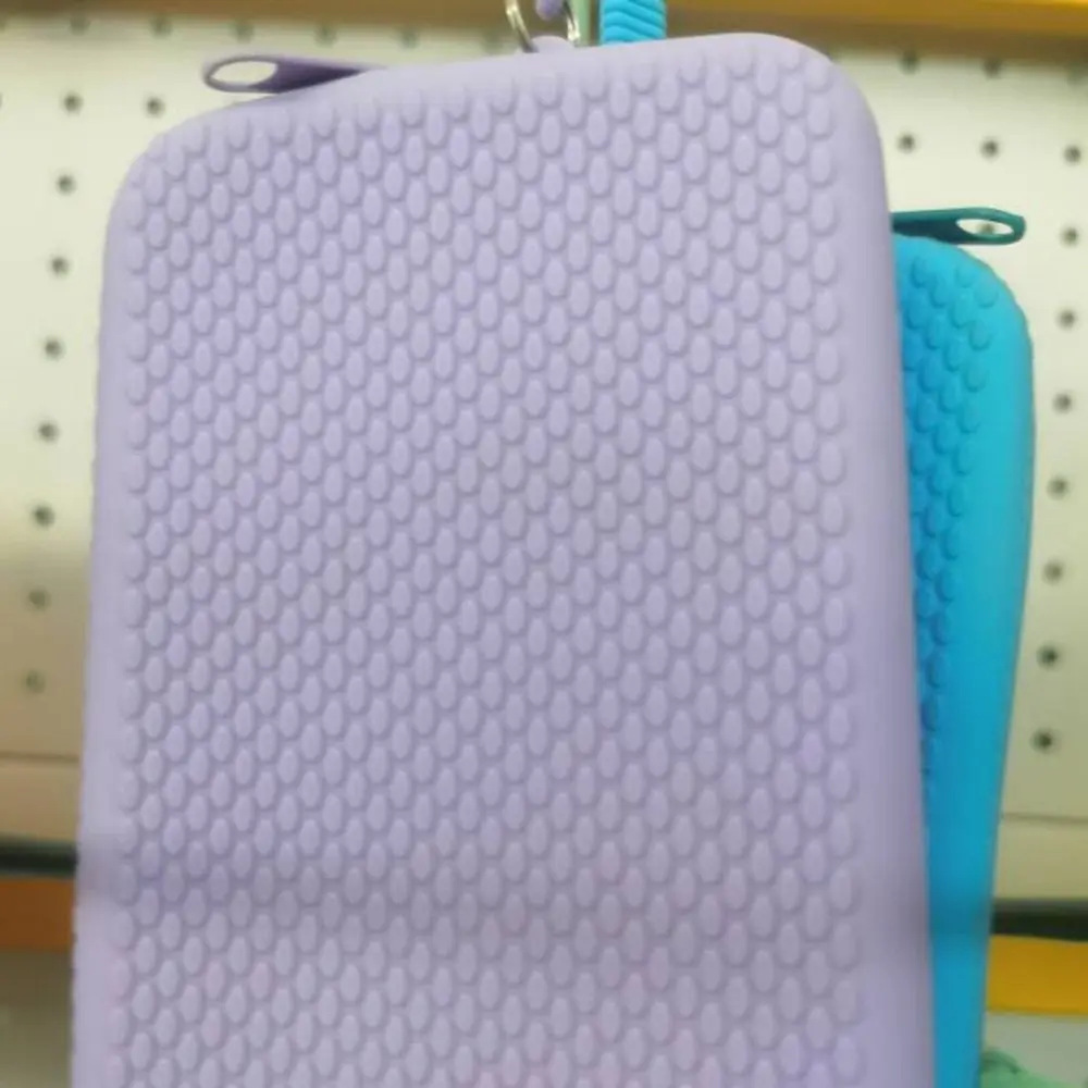 Silicone Coin Purse Zipper Waterproof Earphone Bag Solid Color Textured Travel Pouch Students