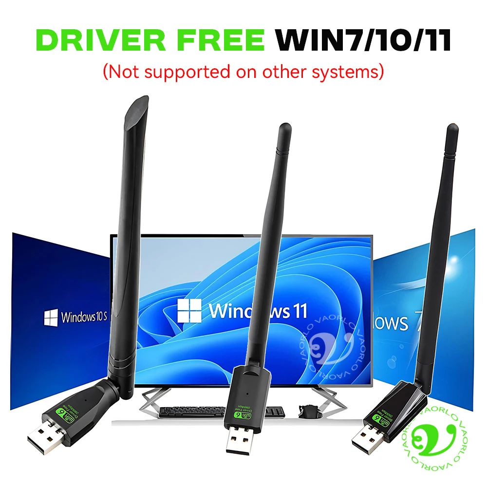 WIFI 6 802.11AX USB 무선 어댑터 AX300 네트워크 카드 2.4G Wi-Fi 미니 동글 수신기 PC/노트북용 Win7/10/11 드라이브 프리