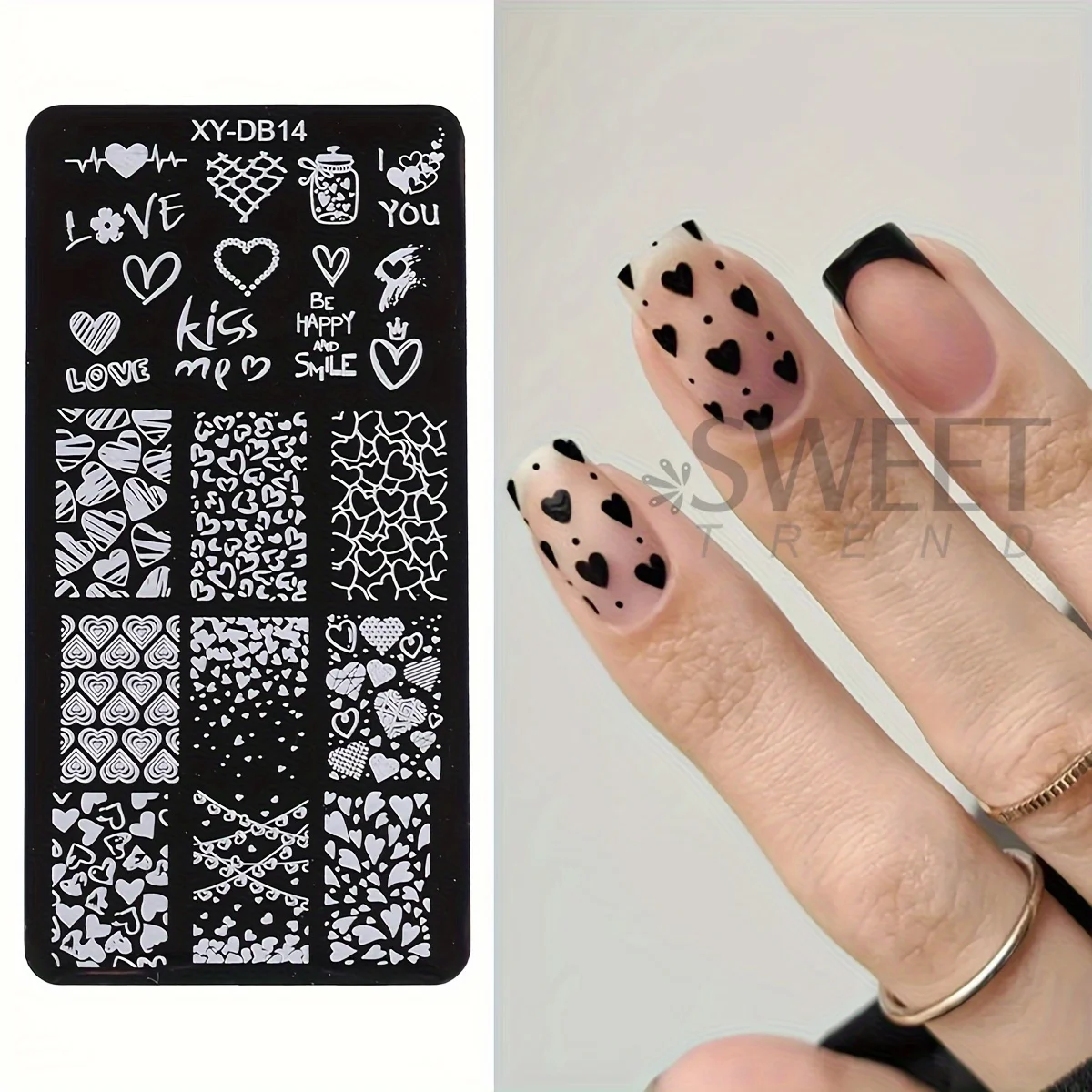 Lace Flower Nail Art Stamping Plate Vibrant Floral Love Moon Star Image Stainless Steel Stencil Template Y2K Trend Manicure Tool 5
