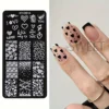 Lace Flower Nail Art Stamping Plate Vibrant Floral Love Moon Star Image Stainless Steel Stencil Template Y2K Trend Manicure Tool 5