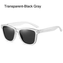Polarized Mirrored Unisex Sunglasses with UV400 Protection - Stylish Classic Retro Design (Transparent - Black)