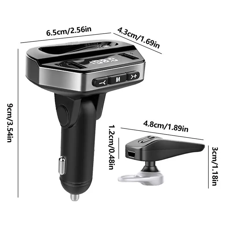 Car Wireless Headset Charger Auto USB Fast Charger With Wireless Headset Split Design Car Headphones For SUVs Trucks Sedans RVs