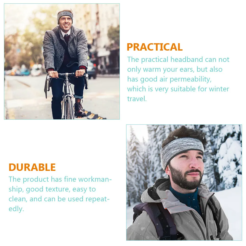 3Pcs 귀 따뜻하게 하는 머리띠 탄성 통기성 겨울 스포츠 머리띠 남자 여자 러..