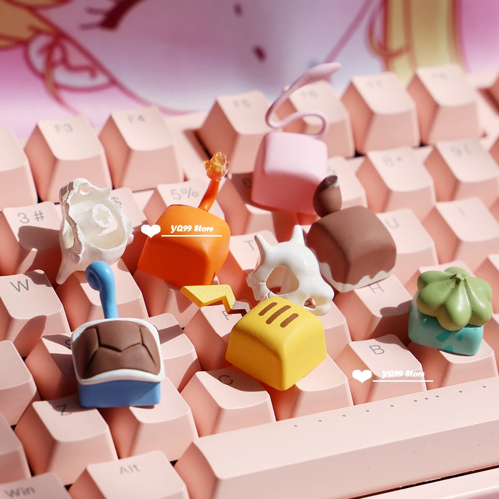 Tridimensional Anime Cartoon Elf Keycaps Chave Esc Resina Keycap Keycaps Teclado Kawaii Compatível com Interruptores mx - Imagem 3