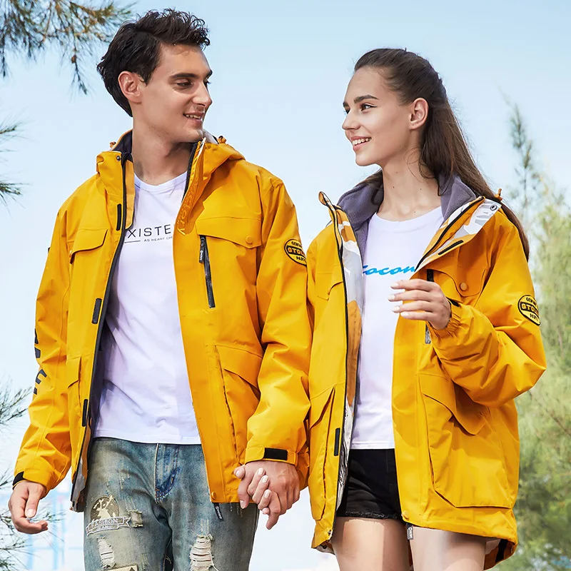 2022 Two Twinset Couples' Stormwear Autumn Winter Warm Outdoor Storm Suit Couples' Waterproof And Windproof Climbing Suits