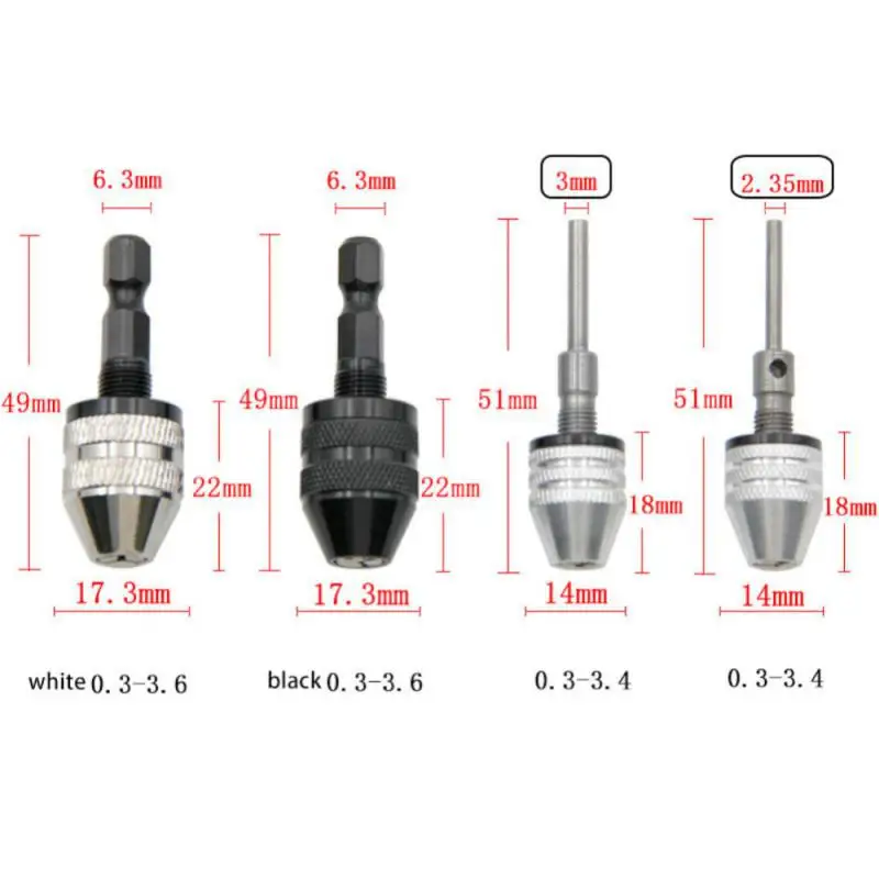 Drill Chuck Keyless Screwdriver Impact Driver Adaptor Electric Micro Motor Clamp Mini Chuck Fixture Hex Shank Drill Bits Adapter images - 6