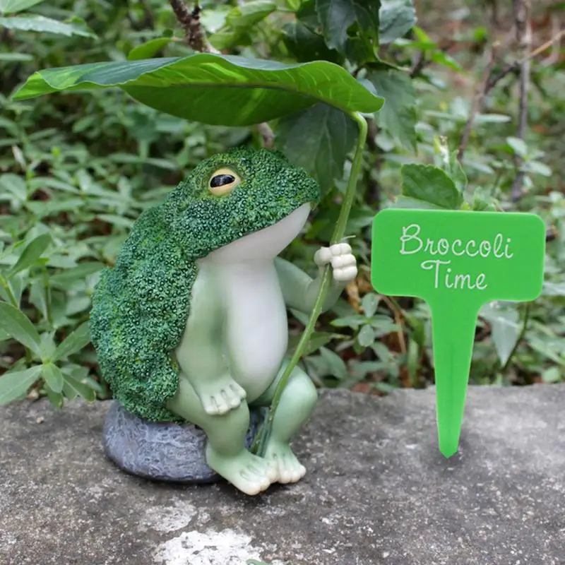 

Frog Figurine Broccoli Frog With Leaf Umbrella Broccoli Frog Gorgeous Broccoli Frog With Leaves Umbrella Cute Frog Decor Statue