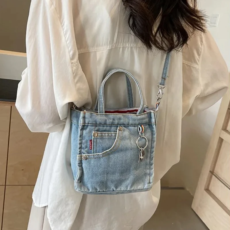 Ladies' Crossbody Bags Creative Retro Washed Denim Personalized Fashionable Verstaile Handbags High-quality Shoulder Bags Girl