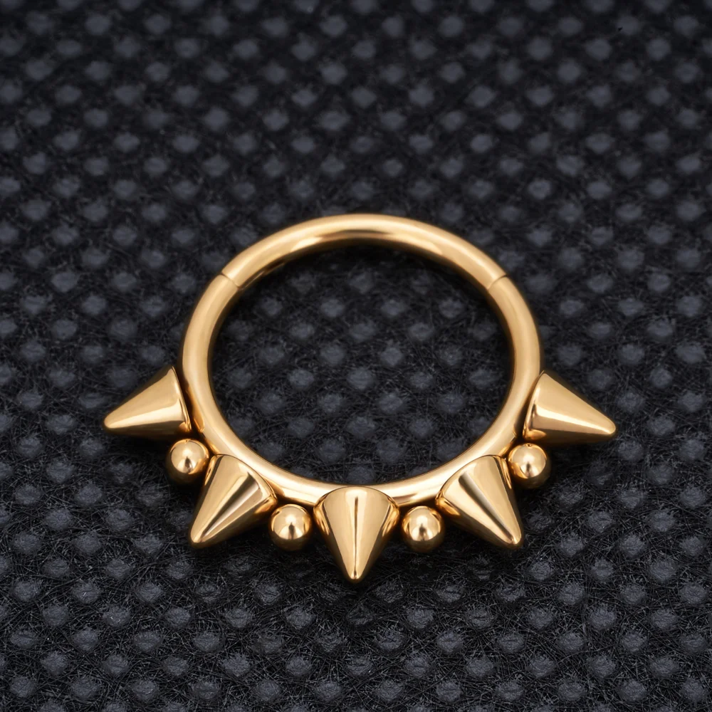 Ear piercing earring Belly button rings G23 Titanium Septum Nose Ring Cone Spike Horseshoe Circular Piercing Cartilage Earrings Helix Hinge Hoop Body Piercing Jewelry