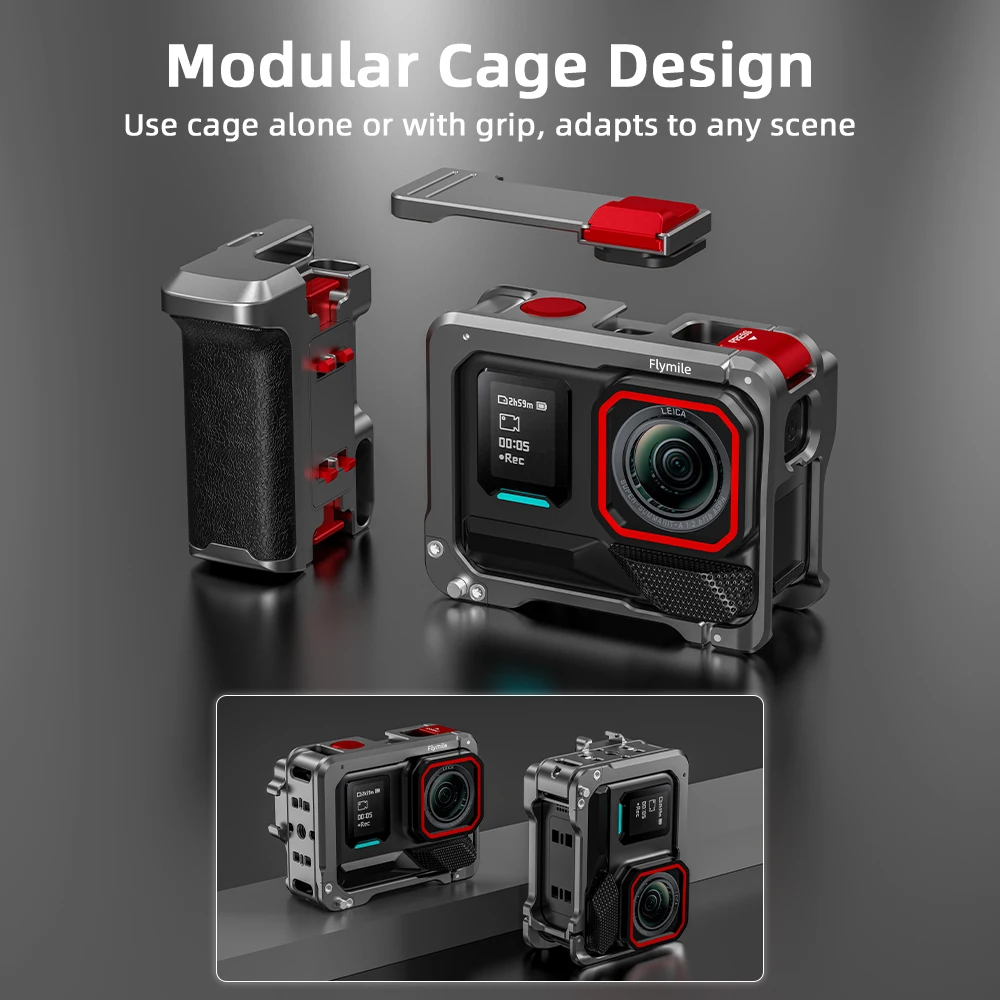 Für Insta360 Ace Pro 2/Ace Pro Grip Kit Kamera Metall Rahmen Fall Bunlle Mit Objektiv Kappe Für Insta 360 Ace Pro2/Ace pro Zubehör