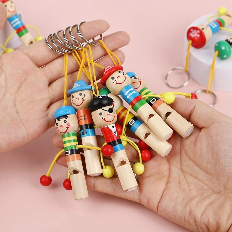5/12/20Pcs Wooden Pirate Whistles Musical Instrument Toy for Kids Birthday Party Favors Baby Shower Gift Halloween Pinata Filler