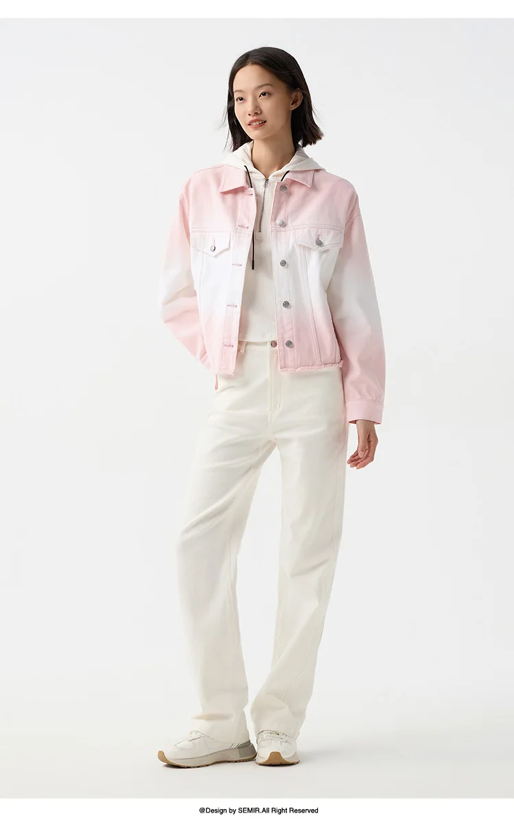 Denim Jacket Women Short Style Fringed Trendy Street Style Spring Dopamine Loose Lapel Jacket