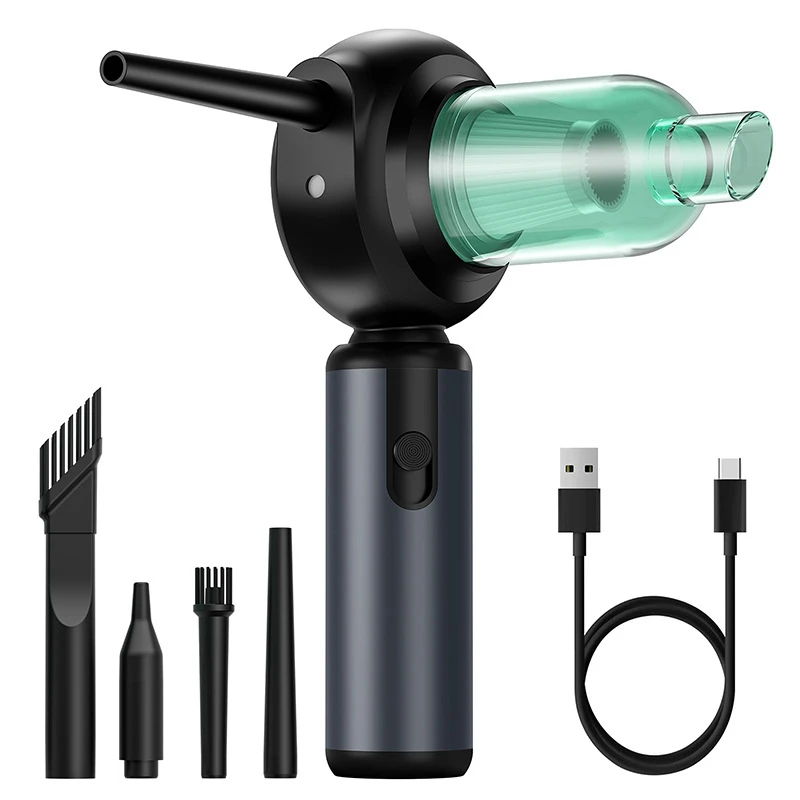 휴대용 무선 전기 송풍기, LED 조명 포함, PC 노트북 키보드 카메라, 가정용 자동차 청소