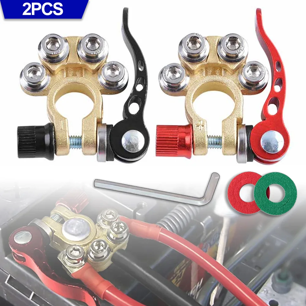 Battery Terminal Connectors Battery Connector Cable Plug Connectors Battery Connectors Electrical Connectors Plug Terminal 2Pcs Car Terminals Top Post 12V Quick Disconnect Cables Connectors Wire Cable Shut-Off Connectors Auto Accessories