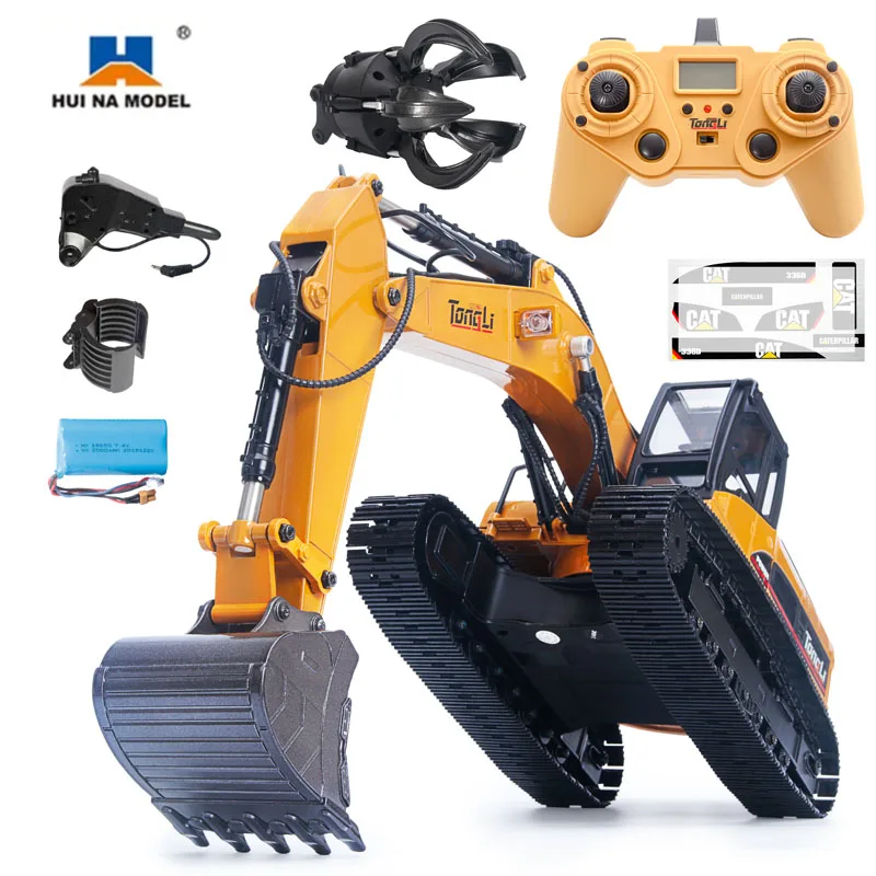 

Huina 1580 1:14 Scale Rc Excavator Full Alloy Excavator Construction Engineering Vehicle 2.4g Remote Control Truck Toys For Boys