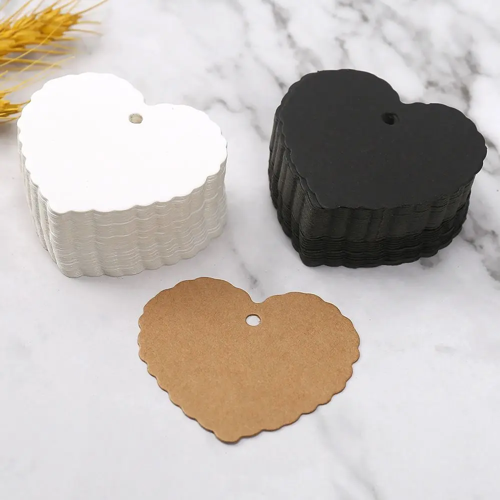 100 Stück herzförmige Karten, leere Karten, Etiketten, handgeschriebene Segen, hängende Dekoration, Handgeschenk, Hängeetikett, Kraftpapier – Detail 10