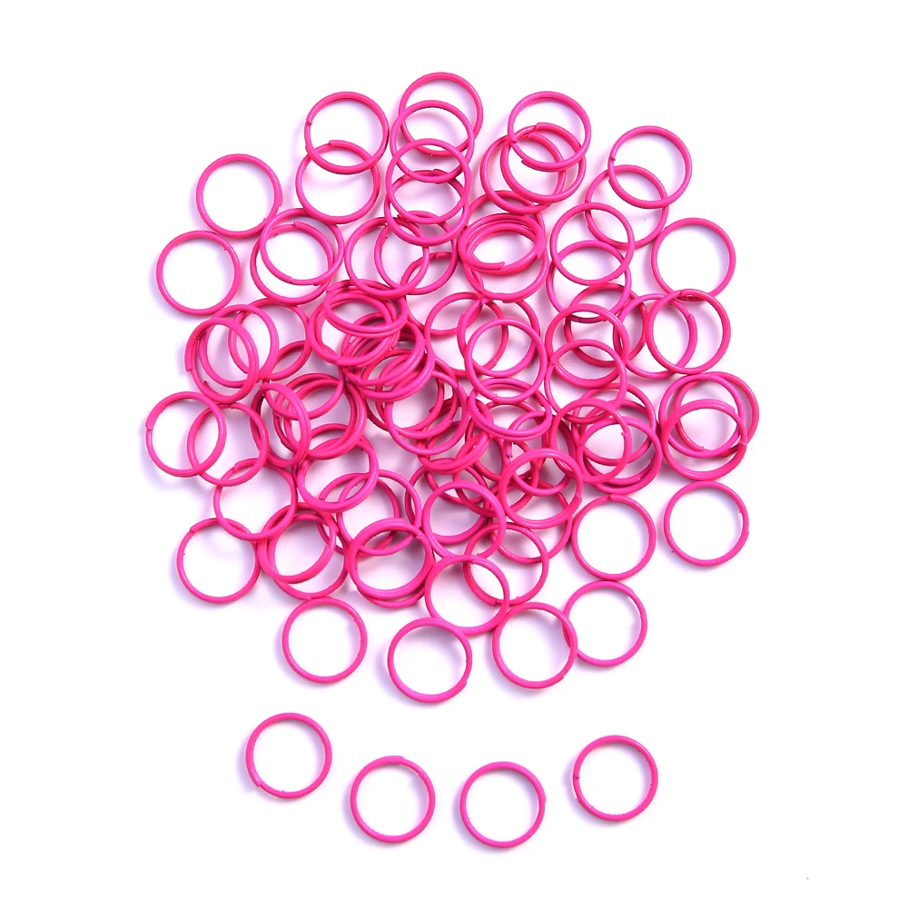 100pcs Colorful Painted Iron Rings for DIY Accessories and Keychains