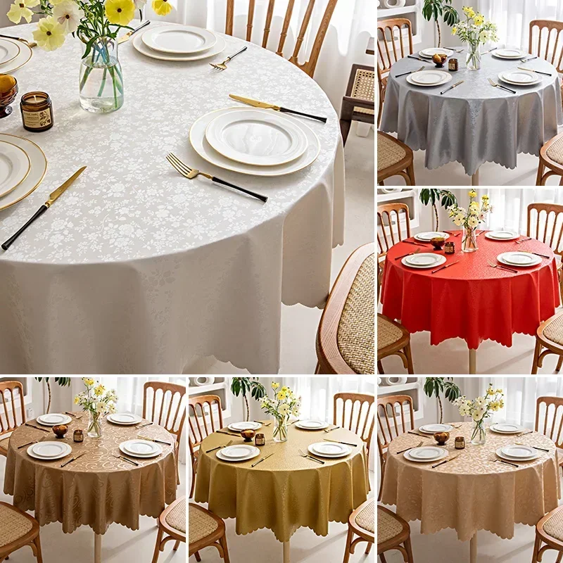 

Table cloth waterproof, oil resistant, wash free, and scald resistant hotel and restaurant household circular table mat