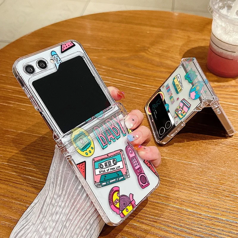 Creative Personalized Hard Clear Folding Case - Fashionable and Durable Protective Cover