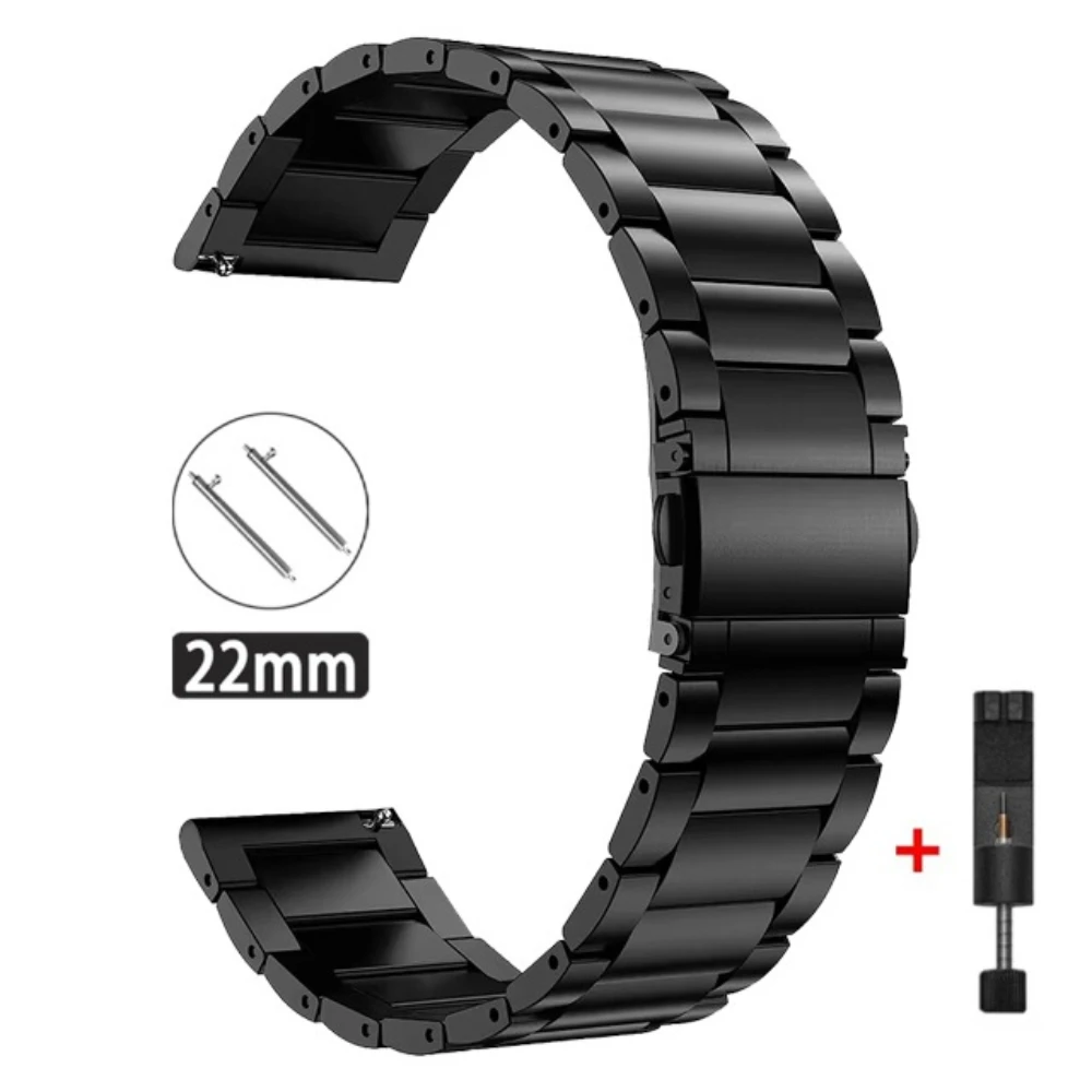 Premium 22mm Titanium Men's Metal Watchband Strap