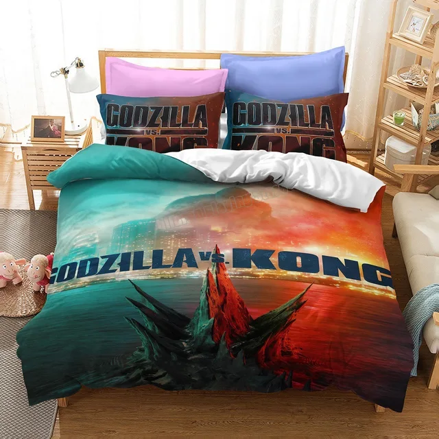 Godzilla vs. King Kong Duvet Cover for Household Winter Warmth Thick Bedding Set Bedroom Set Twin Queen King Duvet Cover gift 1