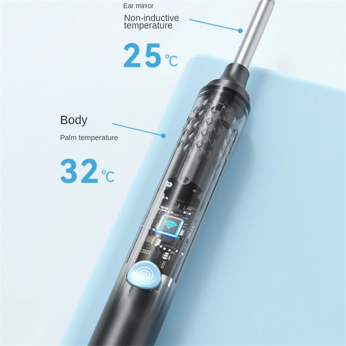 ABUY 귀지 제거제, 귀 청소 키트(귀이개 6개 포함), 귀 청소 검이경 귀 카메라(검은색)