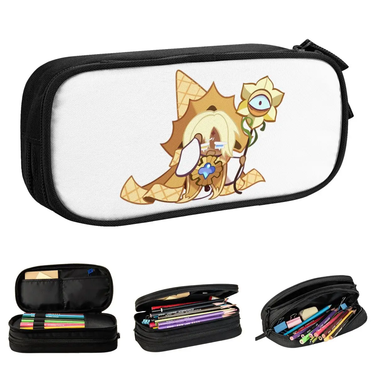 Fun Cookie Run Kingdom Pencil Case Pure Vanilla Cookie Pencilcases Pen for Student Large Storage Bags Office Cosmetic Stationery