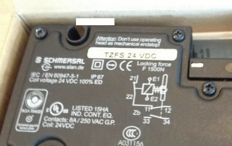 

SCHMERSAL 101017671 New security switch TZFS24VDC TZFS 24VDC