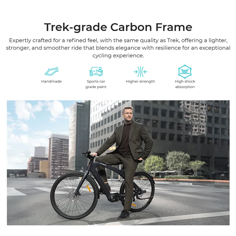 Engwe N1 PRO Bici Elettrica 36V 10Ah 360Wh 700*42C Pneumatici a Raggi In Fibra di Carbonio Città E-bike Freno Olio Idraulico Bicicletta - immagine 5
