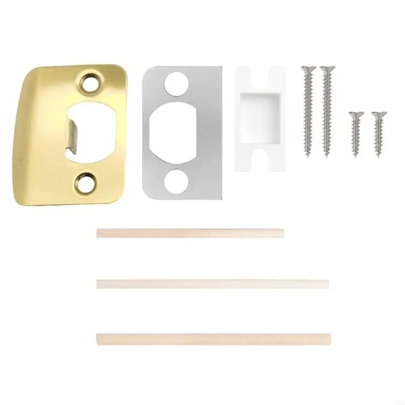 Polished Door Strikes Plate Repair set Strikes Plate Repair for Home Improvement C7AC
